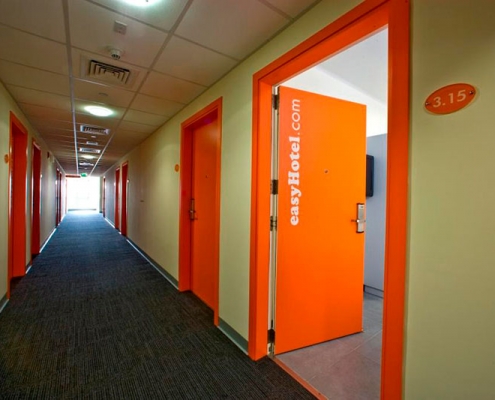 Hotel interior fit-out for easyHotel Dubai - by Hypsos ME
