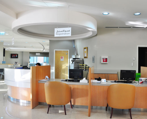 Interior fit-out - Mediclinic counters in Dubai